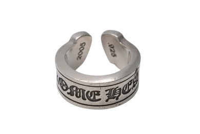CHROME HEARTS クロムハーツ ラージ スクロース ラベル リング 18号 重量約18.4g シルバー925 美品 中古 4b001499 