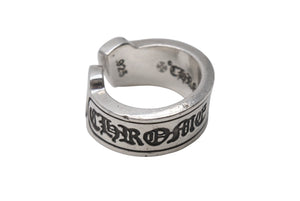 CHROME HEARTS クロムハーツ ラージ スクロース ラベル リング 18号 重量約18.4g シルバー925 美品 中古 4b001499 