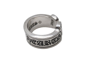 CHROME HEARTS クロムハーツ ラージ スクロース ラベル リング 18号 重量約18.4g シルバー925 美品 中古 4b001499 
