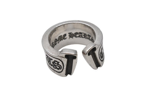 CHROME HEARTS クロムハーツ ラージ スクロース ラベル リング 18号 重量約18.4g シルバー925 美品 中古 4b001499 