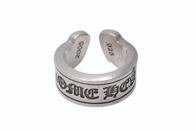 CHROME HEARTS クロムハーツ ラージ スクロース ラベル リング 20.5号 重量約23.5g シルバー925 美品 中古 4b001501 