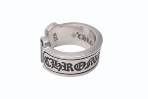 CHROME HEARTS クロムハーツ ラージ スクロース ラベル リング 20.5号 重量約23.5g シルバー925 美品 中古 4b001501 
