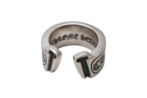 CHROME HEARTS クロムハーツ ラージ スクロース ラベル リング 14号 重量約15.1g シルバー925 美品 中古 4b001502 