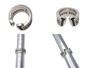 CHROME HEARTS クロムハーツ ラージ スクロース ラベル リング 13.5号 重量約16.8g シルバー925 美品 中古 4b001503 