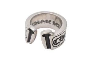 CHROME HEARTS クロムハーツ ラージ スクロース ラベル リング 13.5号 重量約16.8g シルバー925 美品 中古 4b001503 