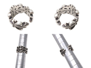 CHROME HEARTS クロムハーツ ダブルフローラルクロスリング 指輪 サイズ19号 重量約15.6g シルバー925 美品 中古 4c001507 