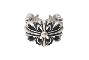 CHROME HEARTS クロムハーツ ダブルフローラルクロスリング 指輪 サイズ19号 重量約15.6g シルバー925 美品 中古 4c001507 