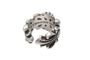 CHROME HEARTS クロムハーツ ダブルフローラルクロスリング 指輪 サイズ19号 重量約15.6g シルバー925 美品 中古 4c001507 