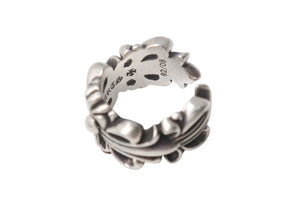 CHROME HEARTS クロムハーツ ダブルフローラルクロスリング 指輪 サイズ19号 重量約15.6g シルバー925 美品 中古 4c001507 