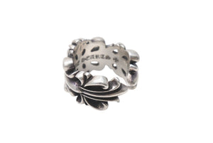 CHROME HEARTS クロムハーツ ダブルフローラルクロスリング 指輪 サイズ19号 重量約15.6g シルバー925 美品 中古 4c001507 