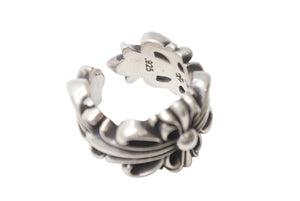 CHROME HEARTS クロムハーツ ダブルフローラルクロスリング 指輪 サイズ19号 重量約15.6g シルバー925 美品 中古 4c001507 