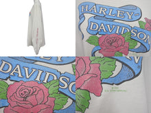 Load image into Gallery viewer, HARLEY DAVIDSON ハーレーダビッドソン VINTAGE ヴィンテージ ローズ ロゴ 長袖Ｔシャツ ホワイト 1992年 薔薇 サイズXL 美品 中古 4b001524