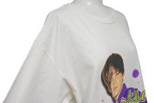 Load image into Gallery viewer, VINTAGE ヴィンテージ Justin Bieber ジャスティンビーバー 半袖Tシャツ コットン ホワイト パープル サイズL 美品 中古 4b001533