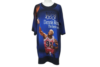 極美品 VINTAGE ヴィンテージ Dennis Rodman デニスロッドマン 半袖Ｔシャツ ダークネイビー ブルー 1997年 バスケ NBA サイズXL 中古 4b001571