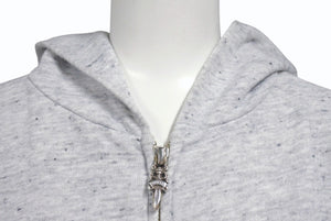 CHROME HEARTS クロムハーツ MATTY BOY マッティボーイ ジップアップフーディー パーカー サイズS ホースシュー グレー 良品 中古 4b001580