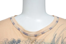 画像をギャラリービューアに読み込む, JEAN PAUL GAULTIER MAILLE FEMME ジャン ポール ゴルチェ マイユファム パワーネット 長袖 トップス シアー タトゥー柄 サイズXS 美品 中古 4b001597 