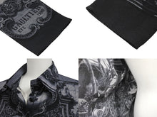 Load image into Gallery viewer, JEAN PAUL GAULTIER CLASSIQUE ジャンポールゴルチェ クラシック 中世柄 ジョーゼットブラウス シャツ ブラック サイズ40 美品 中古 4b001600