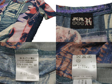 Load image into Gallery viewer, JEAN PAUL GAULTIER JPG ジャンポールゴルチエ パリス パワーネット 半袖トップス フリンジ 総柄 ネイビー サイズ40 美品 中古 4b001602