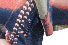 Load image into Gallery viewer, JEAN PAUL GAULTIER JPG ジャンポールゴルチエ パリス パワーネット 半袖トップス フリンジ 総柄 ネイビー サイズ40 美品 中古 4b001602