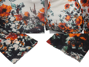 JEAN PAUL GAULTIER SOLEIL ジャンポールゴルチェ ソレイユ パワーネット 長袖トップス シアー 総柄 サイズS オレンジ 美品 中古 4b001603