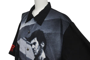 SCARFACE スカーフェイス 両面プリントオープンカラーシャツ アルパチーノ トニーモンタナ ブラック ホワイト サイズM 美品 中古 4b001606