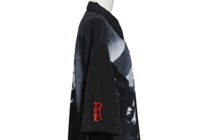 SCARFACE スカーフェイス 両面プリントオープンカラーシャツ アルパチーノ トニーモンタナ ブラック ホワイト サイズM 美品 中古 4b001606