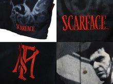 Load image into Gallery viewer, SCARFACE スカーフェイス 両面プリントオープンカラーシャツ アルパチーノ トニーモンタナ ブラック ホワイト サイズM 美品 中古 4b001606
