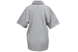 HOMME PLISSE ISSEY MIYAKE オムプリッセ イッセイミヤケ プリーツスキッパーシャツ HP55JM330 サイズ2 グレー 美品 中古 4b001612