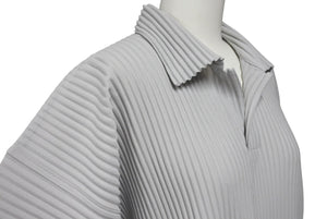 HOMME PLISSE ISSEY MIYAKE オムプリッセ イッセイミヤケ プリーツスキッパーシャツ HP55JM330 サイズ2 グレー 美品 中古 4b001612