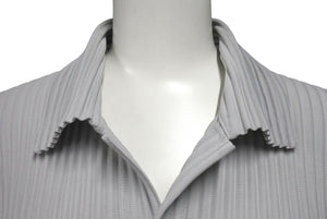 HOMME PLISSE ISSEY MIYAKE オムプリッセ イッセイミヤケ プリーツスキッパーシャツ HP55JM330 サイズ2 グレー 美品 中古 4b001612