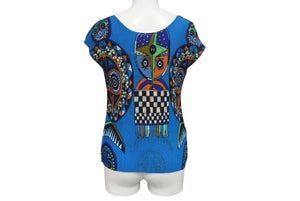 極美品 me ISSEY MIYAKE ミーイッセイ ミヤケ プリーツカットソー Tシャツ MI53FK377 ブルー オレンジ グリーン 中古 4b001613