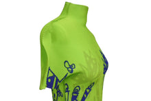 Load image into Gallery viewer, 極美品 ISSEY MIYAKE me イッセイ ミヤケ ミー ボックスプリーツ ハイネック カットソー M181FK335 グリーン ブルー 中古 4b001614
