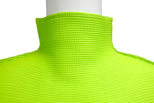 極美品 ISSEY MIYAKE me イッセイ ミヤケ ミー ボックスプリーツ ハイネック カットソー M181FK335 グリーン ブルー 中古 4b001614