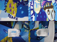 Load image into Gallery viewer, 極美品 me ISSEY MIYAKE ミー イッセイミヤケ 丸首半袖トップス MI31FK566 フリーサイズ プリーツ ブルー マルチカラー 中古 4b001618
