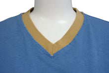 Load image into Gallery viewer, DOLCE&amp;GABBANA ドルチェアンドガッバーナ Vネック半袖Tシャツ サイズ36 GOLDEN SAFARI マルチプリント ブルー 美品 中古 4b001622