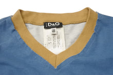 Load image into Gallery viewer, DOLCE&amp;GABBANA ドルチェアンドガッバーナ Vネック半袖Tシャツ サイズ36 GOLDEN SAFARI マルチプリント ブルー 美品 中古 4b001622