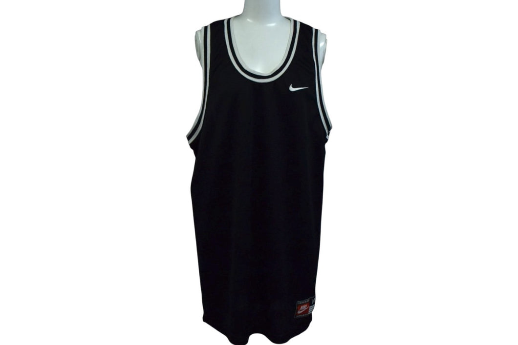NIKE ナイキ スウッシュ ノースリーブ ゲームシャツ タンクトップ メッシュ サイズM ブラック ホワイト 美品 中古 4b001631