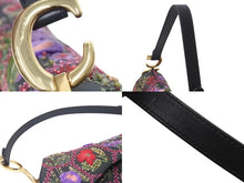 Load image into Gallery viewer, 極美品 Christian Dior クリスチャンディオール サドルバッグ ワンショルダーバッグ 02-MA-0198 ボタニカル柄 花柄 刺繍 ブラック 中古 4b001649
