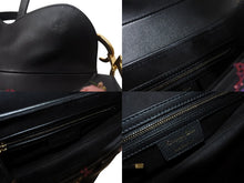 Load image into Gallery viewer, 極美品 Christian Dior クリスチャンディオール サドルバッグ ワンショルダーバッグ 02-MA-0198 ボタニカル柄 花柄 刺繍 ブラック 中古 4b001649