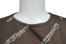 Load image into Gallery viewer, VETEMENTS ヴェトモン ワンピース ロゴ トップス イタリア製 ポリアミド エラスタン ブラウン サイズS 美品 中古 4b001660