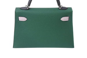楽天Shopify商品名取込用 新品未使用 HERMES エルメス ミニケリー２ ハンドバッグ 2WAY トリコロール エプソン W刻 シルバー金具 外縫い 2024年 中古 4b001668