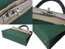 Load image into Gallery viewer, 楽天Shopify商品名取込用 新品未使用 HERMES エルメス ミニケリー２ ハンドバッグ 2WAY トリコロール エプソン W刻 シルバー金具 外縫い 2024年 中古 4b001668