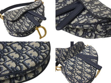 Load image into Gallery viewer, 極美品 Christian Dior クリスチャンディオール サドルミニバッグ ハンドバッグ M0456CTZQ オブリーク ネイビー 中古 4b001671