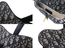 Load image into Gallery viewer, 極美品 Christian Dior クリスチャンディオール サドルミニバッグ ハンドバッグ M0456CTZQ オブリーク ネイビー 中古 4b001671