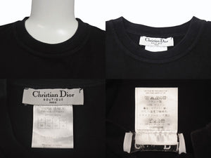 極美品 ChristianDior クリスチャンディオール 半袖Tシャツ 3P16155024 サイズ38 デニムロゴ プリント ブラック 中古 4b001674