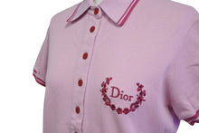 Load image into Gallery viewer, 極美品 Christian Dior クリスチャンディオール 半袖ポロシャツ 4A16155900 サイズ38 ロゴ プリント 刺繍 ピンク 中古 4b001675