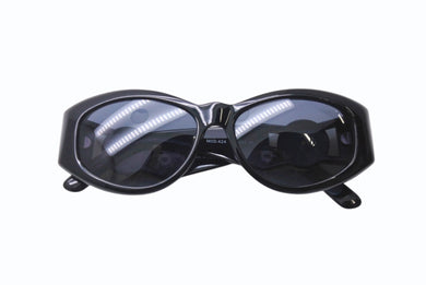 GIANNI VERSACE ジャンヌ ヴェルサーチ サングラス MOD424 メデューサ ロゴ プラスチック メタル ブラック 美品 中古 4b001681