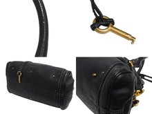 Load image into Gallery viewer, Chloe クロエ パディントン ワンショルダーバッグ ブラック レザー 7ESA02 ロゴ ステッチ ハンドバッグ ゴールド金具 美品 中古 4b001698
