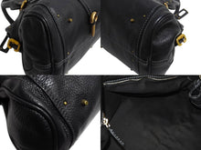 Load image into Gallery viewer, Chloe クロエ パディントン ワンショルダーバッグ ブラック レザー 7ESA02 ロゴ ステッチ ハンドバッグ ゴールド金具 美品 中古 4b001698