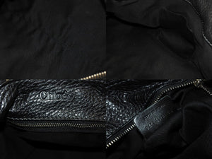 Chloe クロエ パディントン ワンショルダーバッグ ブラック レザー 7ESA02 ロゴ ステッチ ハンドバッグ ゴールド金具 美品 中古 4b001698